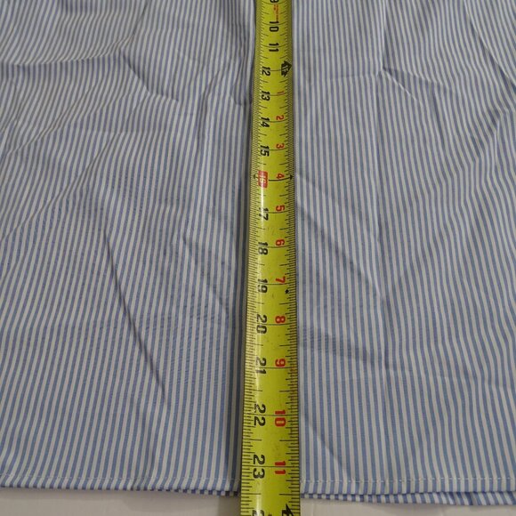 Blue and White Striped V-neck Ruffle Sleeveless Blouse Top Shirt Women Size XL L - Picture 7 of 8